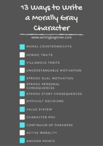 List of 13 Ways to Write a Morally Gray Character