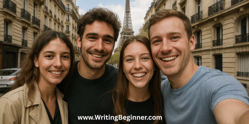 Group of young people in Paris - French Words